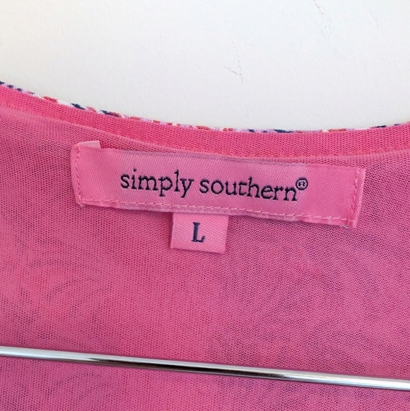 NWT Simply‎ Southern Pink Multicolor Shell Print Long Sleeve Dress Size L - Picture 3 of 7